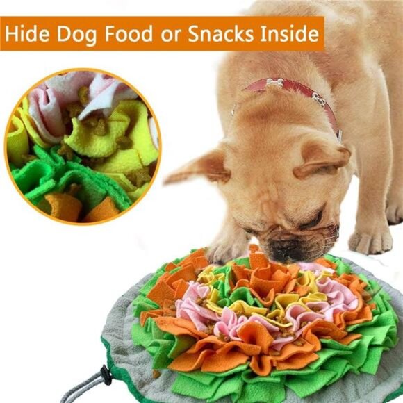 Snuffle Mat for Dogs, Interactive Foraging Puzzle Blanket, Nosework Feeding Bowl - Picture 6 of 8